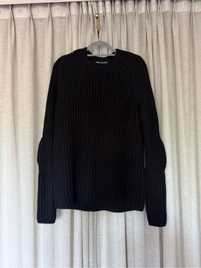 Neil Barrett Black Ribbed Crewneck Sweater